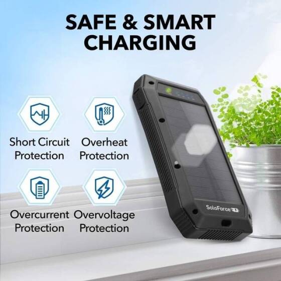 Green Removable Solar Energy Charger Quick Charge 2000MA - 5