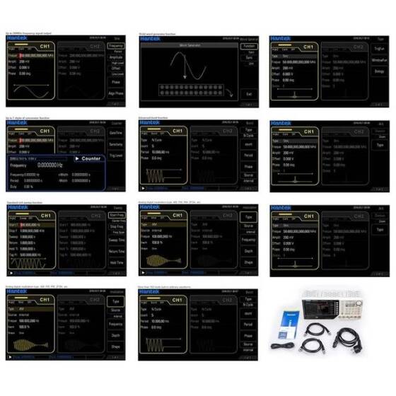Hantek DPO6202B 200MHz 2CH 6 in 1 Arbitrary Waveform Generator UK Plug - 5