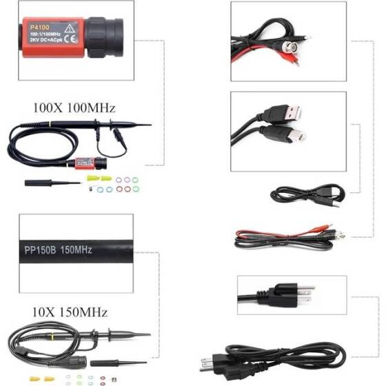 Hantek DSO2C15 150Mhz 2CH Digital Storage Oscilloscope US Plug - 5