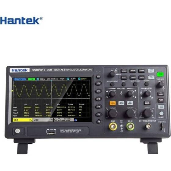 Hantek DSO2D10 100Mhz 2CH Signal Generation Oscilloscope With Signal Source UK Plug - 2
