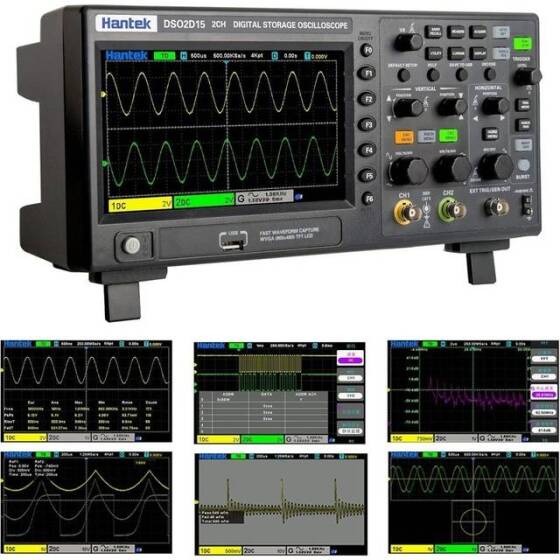 Hantek DSO2D15 150Mhz 2CH Signal Generation Oscilloscope With Signal Source EU Plug - 4