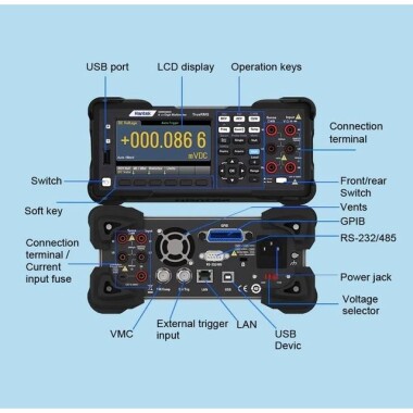 HANTEK HDM3055 5 1/2 Digital DeskTop Multimeter A Single Front Panel UK Plug Interface:USB-232-485 - 3