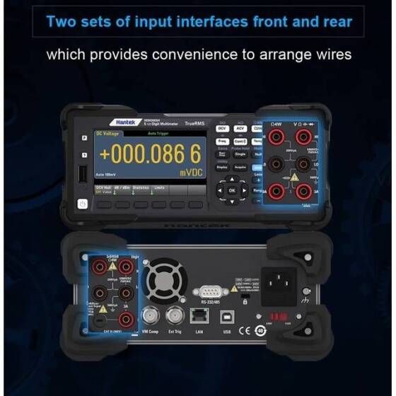 HANTEK HDM3055B 5 1/2 Digital DeskTop Multimeter A Single Rear Panel UK Plug Interface:USB-232-485-LAN - 2