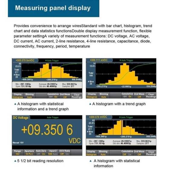 HANTEK HDM3055S 5 1/2 Digital DeskTop Multimeter A Single Rear Panel UK Plug Interface:USB-232-485 - 5