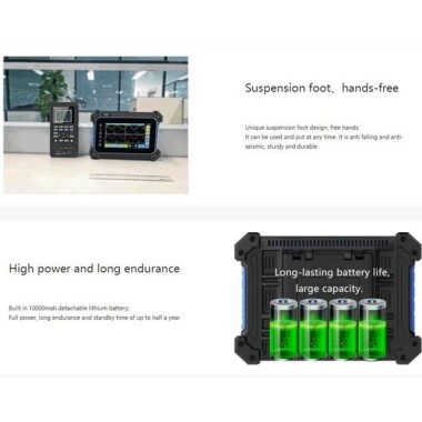 Hantek TO1204D Touch Screen Digital Oscilloscope 4CH 200Mhz 1GSa/s + 25Mhz Signal Source+Multimeter US Plug With Battery - 4