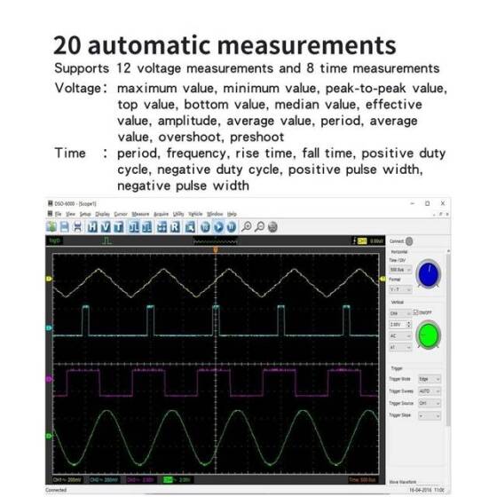 Hantek6074BC USB Virtual Oscilloscope 4 CH 70MHz - 5
