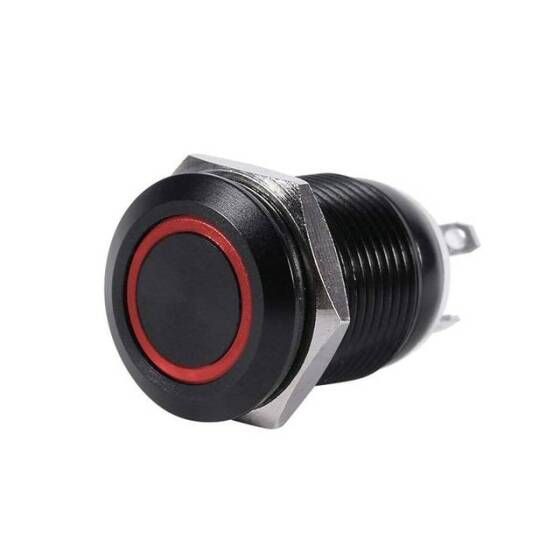 High Head 12mm 110-220V Waterproof Self-Locking Metal Push Button Switch With Yellow Led Light And Switch Socket Button Connector - 2