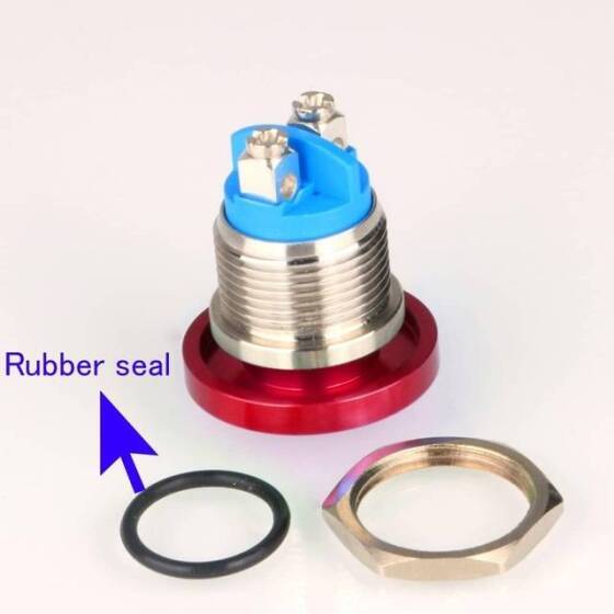 High Head 12mm 110-220V Waterproof Momentary Self-Reset Metal Push Button Switch With Red Led Light And Switch Socket Button Connector - 4