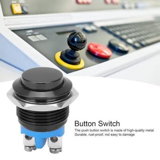 High Head 16mm Waterproof Self-Resert Metal Push Button Switch Without Light - 3