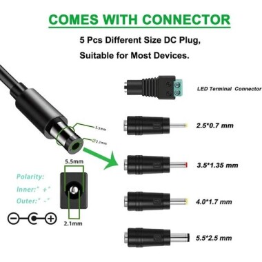High Quality Full Amperes 9V 1.5A US Plug Adapter - 3