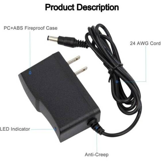 High Quality Full Amperes 9V 1A US Plug Adapter - 4