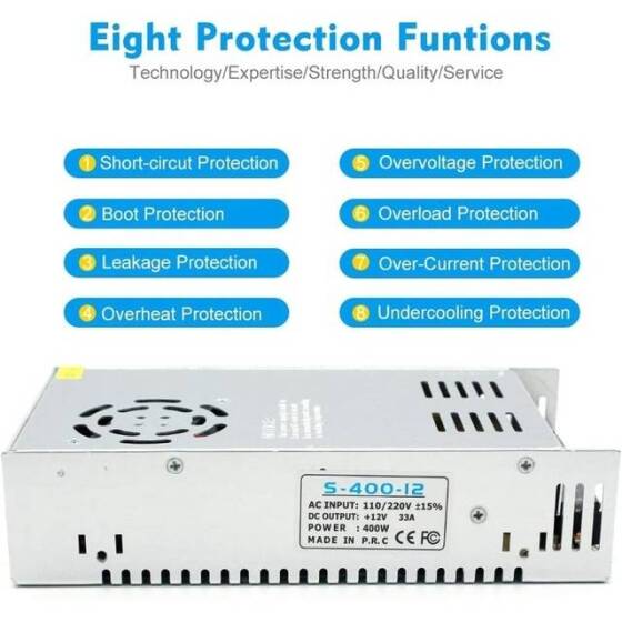 High Quality Power Supply 400W 12V 33A With Fan - 2