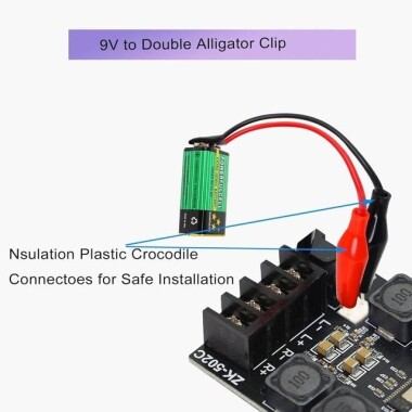 I Type 9V Battery Clips Connector Buckle With Alligator Clips 15cm Lenght - 5