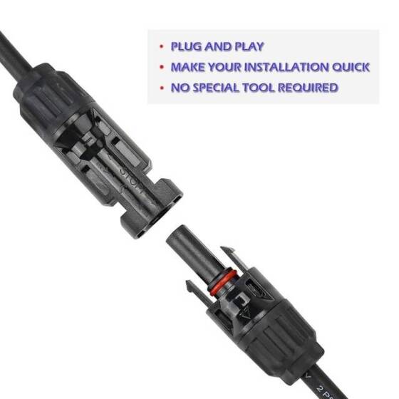 IP67 MC4-Y3 Solar Panels Cable Socket Plug Connector - 1 Pair 2 Branch Y Type - 4