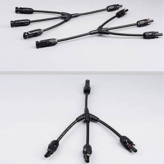 IP67 MC4-Y4 Solar Panels Cable Socket Plug Connector - 1 Pair 3 Branch Y Type - 3