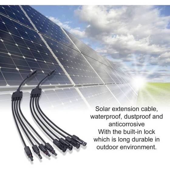 IP67 MC4-Y5 Solar Panels Cable Socket Plug Connector - 1 Pair 4 Branch Y Type - 3