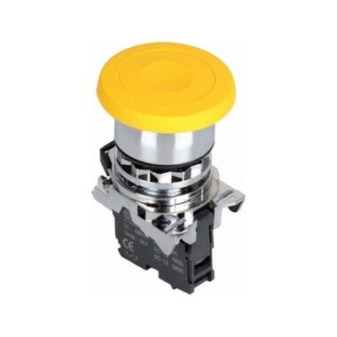 ISM-BC51 Mushroom Head Spring Metal Button - Yellow - Görsu Elektronik