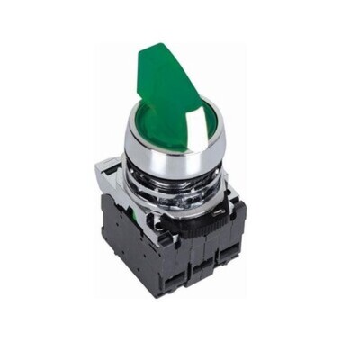 ISM-BK123M5 220V Metal Illuminated Latch Button - Green - Görsu Elektronik