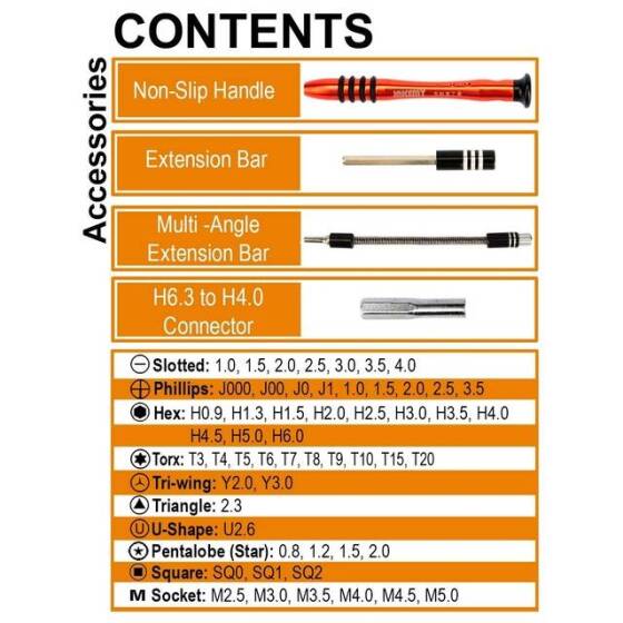 JAKEMY JM-8125 Home Computer Maintenance Screwdriver Combination Set - Plastic Box - 2
