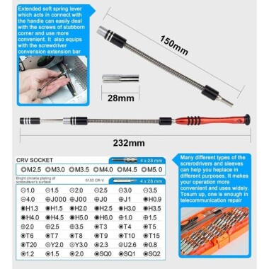 JAKEMY JM-8125 Home Computer Maintenance Screwdriver Combination Set - Plastic Box - 4
