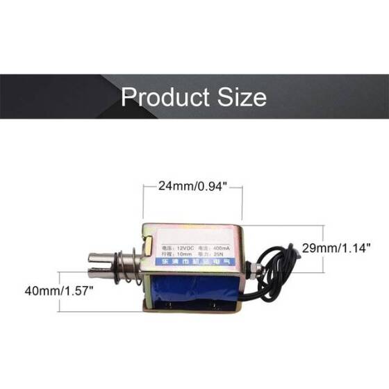JF-1040B DC12V 25N 10mm Push-Pull Permeable Electromagnet Lock - 2