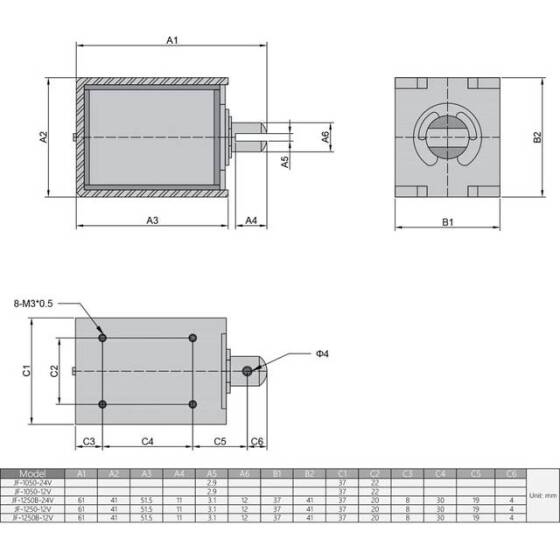 JF-1250B DC36V 60N 10mm Permeable Electromagnet Lock - 5
