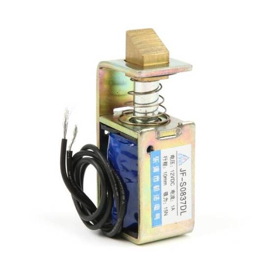 JF-S0837DL DC 12V 1A 10mm Stroke 15N Force Open Frame Type Solenoid For Electric Door Lock - 4