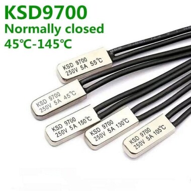 KSD9700 5A 250V PlasticTemperature Control Switch - 45C Normally Closed - 3