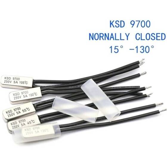 KSD9700 5A 250V PlasticTemperature Control Switch - 90C Normally Closed - 2