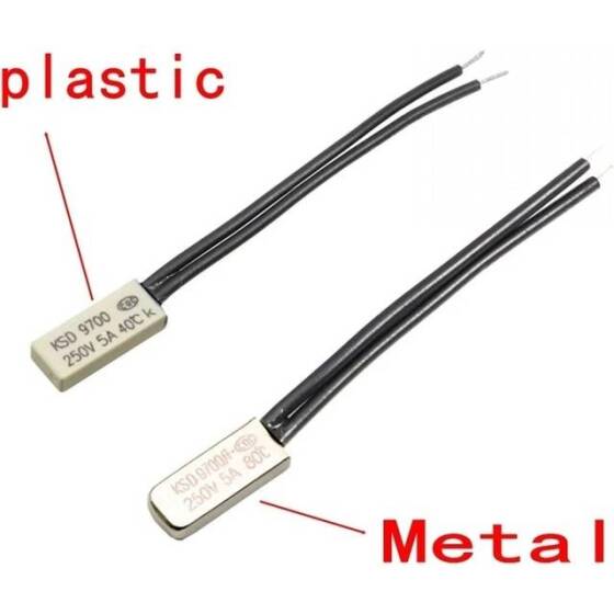 KSD9700/BK05-BB1D 5A 250V Metallic Shell Temperature Control Switch - 65C Normally Open - 5