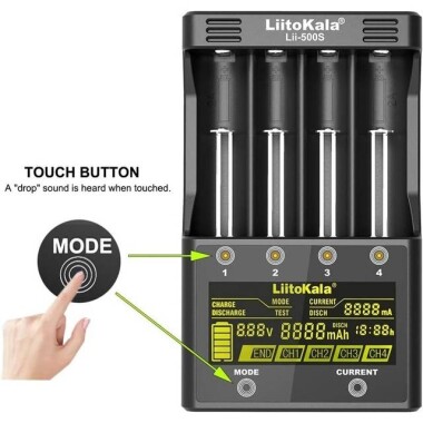 LiitoKala Lii-300 18650 Battery Charger 18650 26650 14500 10440 17500 1.2V AA AAA Capacity Test Usb 5V Output Large LCD Display Full Set EU Plug - 2