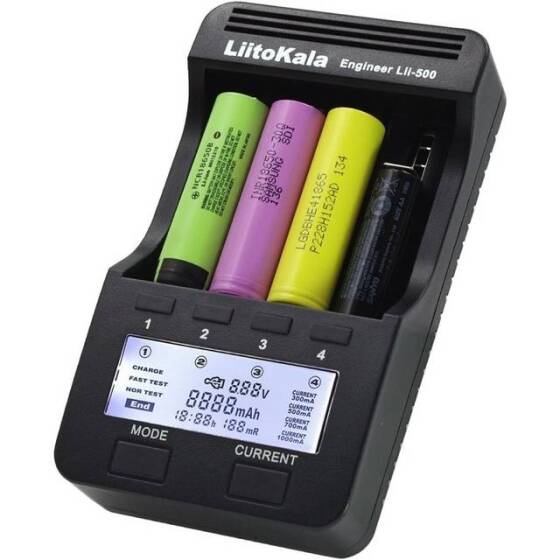 LiitoKala Lii-500 Multifunction Charger 18650/18650/26650 Usb 5V Output Large LCD Display Full Set EU Plug - 2