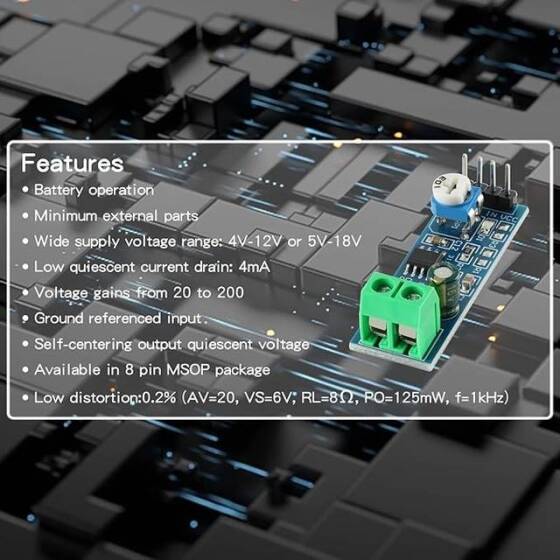 LM386 Audio Amplifier Module 200 Times 5V-12V Input 10K Resistance - 4