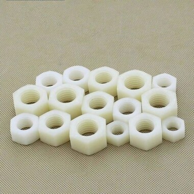 M10 White Hexagonal Nylon Nut - 3