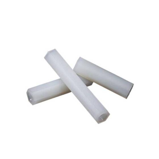 M2-5x10mm White Nylon Double Pass Hexagonal Column Isolation Column - 1