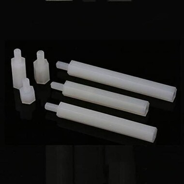 M2-5x25+6mm White Hexagonal Nylon Column Single Head - 1