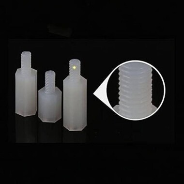 M2-5x25+6mm White Hexagonal Nylon Column Single Head - 5