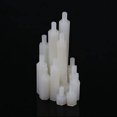 M2-5x30+6mm White Hexagonal Nylon Column Single Head - 2