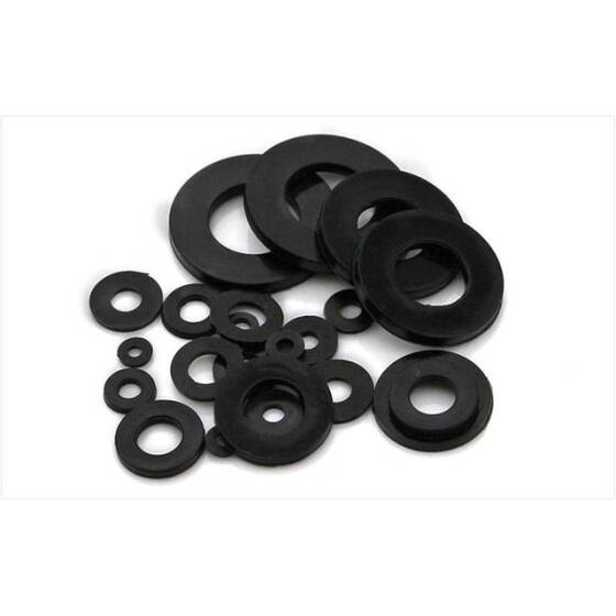 M2-5x5x1mm Black Nylon Flat Washer - 1