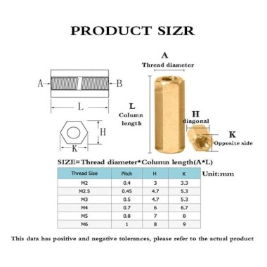 M2.5 10mm Female-Female Spacer (Standoff) Hexagon Copper Stud - 4