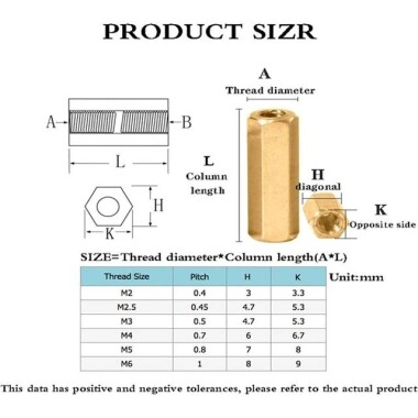M2.5 35mm Female-Female Spacer (Standoff) Hexagon Copper Stud - 4