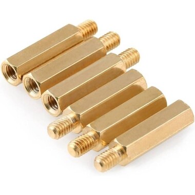 M2.5 8mm Female-Male Spacer (Standoff) Hexagon Copper Stud-M2.5 8mmFemale + 6mm Male - 2
