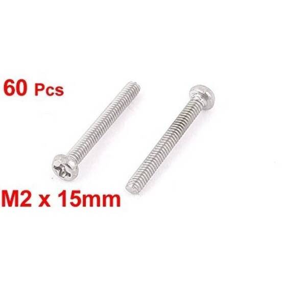 M2x15 304 Stainless Steel Cross Recessed Pan Head Screws Phillips Screws - 3