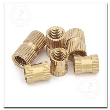 M3 18x5.3mm Brass KnurLed Injection Molding Nut OD=5.3mm - 4