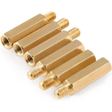 M3 7mm Female-Male Spacer (Standoff) Hexagon Copper Stud-M3 7mmFemale + 6mm Male - 2