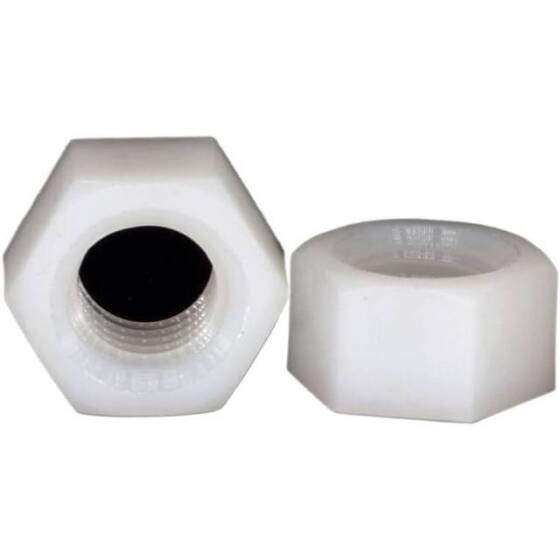 M3 White Hexagonal Nylon Nut - 1