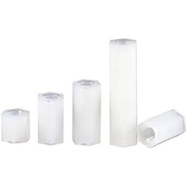M3x10mm White Nylon Double Pass Hexagonal Column Isolation Column - 1