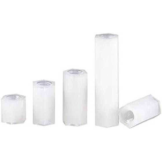 M3x10mm White Nylon Double Pass Hexagonal Column Isolation Column - 1