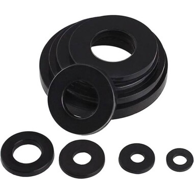 M3x10x1mm Black Nylon Flat Washer - 2