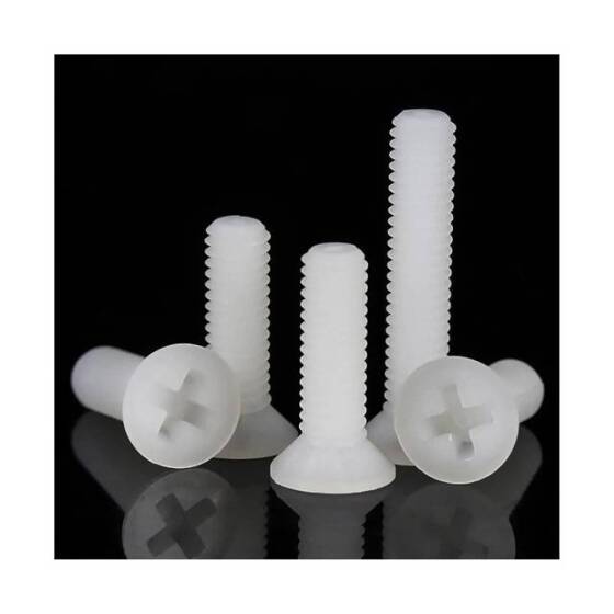 M3x15 White Plastic Nylon Pan Head Phillips Screw - 2